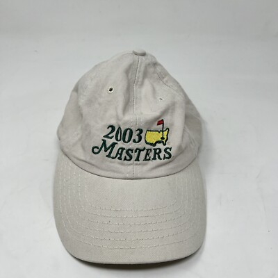 Vintage American Needle 2003 Masters Golf Adjustable Cap Hat Beige Cotton