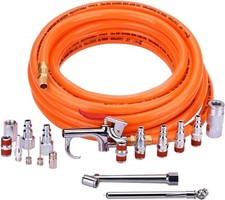 3/8"x25ft PVC Air Compressor Hose Kit With 17 Piece Air Tool and Air Compressor