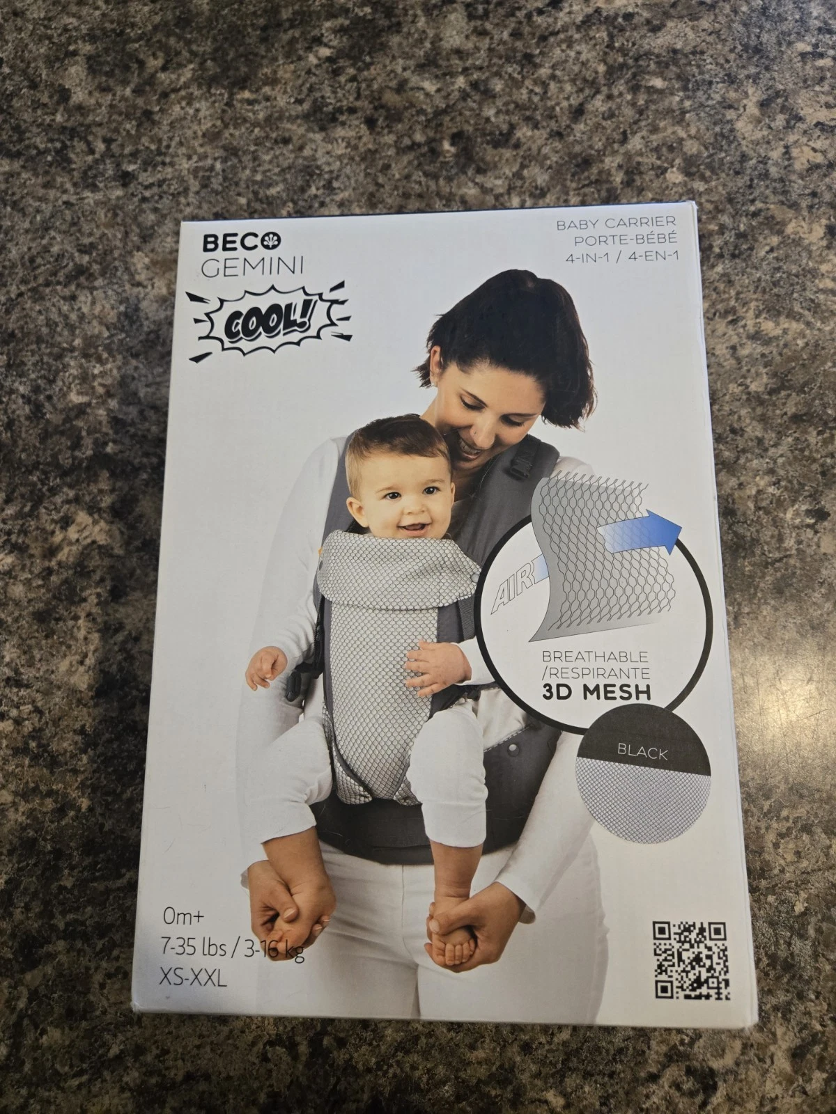 Beco Gemini baby carrier 7-35lbs with breathable mesh