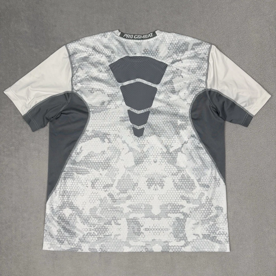 Nike Pro Combat Compression Tank Top XL White Gray Camo Dri-FIT Fitted Athletic - Image 2 of 4