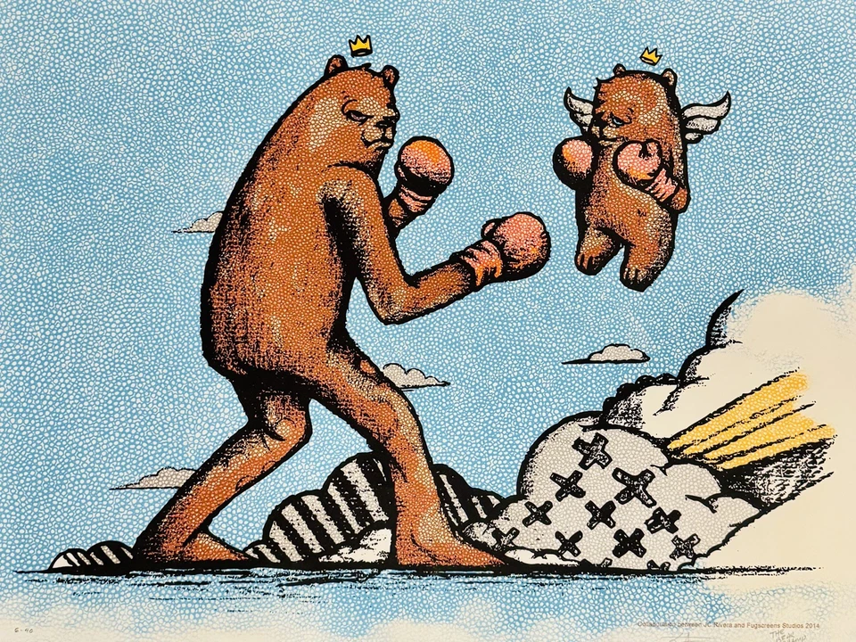 Serigrafía JC Rivera “The Bear Champ” Edición Limitada + Dibujo Preliminar Foto 3 de 4