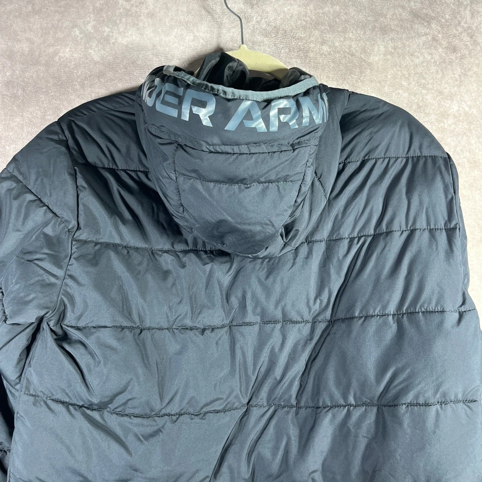 Under Armour Pronto пуховик куртка молодежи XL черный молнии с капюшоном ColdGear изолированный - Изображение 4 из 4