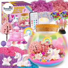 Unicorn Terrarium Crafts Kit for Kids-Led Night Light up  Remote Unicorn Birthd