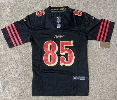 #ad Geroge Kittle #85 Black San Francisco 49ers MEDIUM Men’s Jersey Stitched $60.99