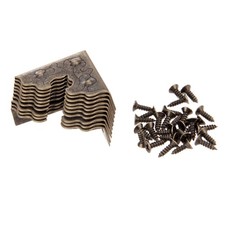 dophee 10Pcs Metal Decorative Box Corner Protectors 10 Pieces, Antique Bronze