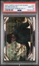 Marketplace image: 2022 Topps Chrome Star Wars Beskar Din Breaking In #41 Superfractor PSA 10