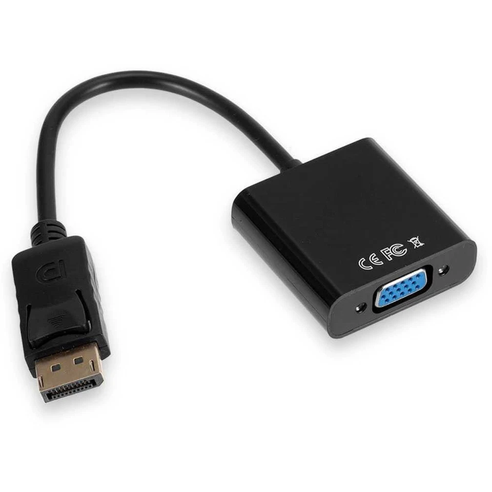 Adattatore da DP DisplayPort a VGA SVGA 15Pin M/F per PC Monitor Proiettore Nero - Immagine 3 di 4