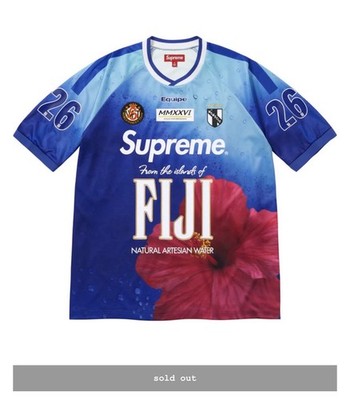 Supreme x FIJI Soccer Jersey Blue Size MEDIUM SS26 Brand New