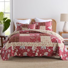Cotton Bedspread Quilt Bedding Sets 3 Pieces Reversible Coverlet Sets Comforters