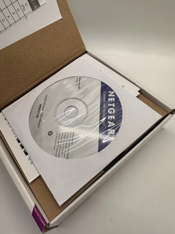 NETGEAR N300 Wireless USB Adapter, WNA3100, Up to 300Mbps, Plus CD, EUC! - Image 4 of 4