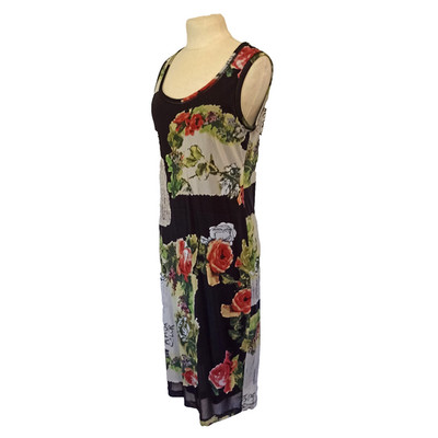 Vintage Mesh Kleid   niceconnection Y2K Blumen Print Patchwork  N258C Gr. 42 G