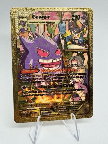 Full Art Gengar Gold Foil Card Fan Art Display Card TG10/TG30 HP200 NM/M