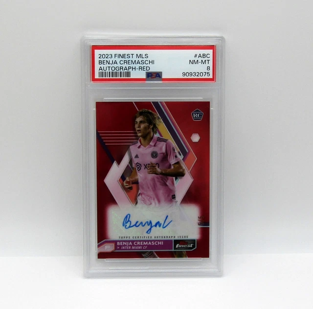 2023 Topps Finest MLS Autograph Red 5/5 Benja Cremaschi Miami RC PSA 8 A-BC