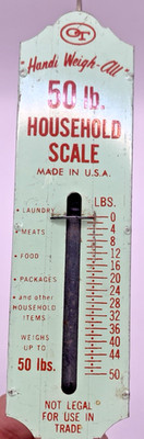 Vintage OT Handi Weigh All 50lb Household Scale Made in U.S.A Luggage Scale