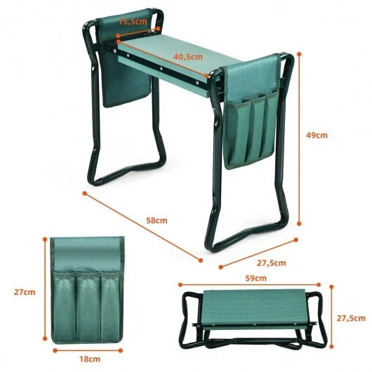 Costway Garden Kneeler Seat Bench - Thumbnail 3