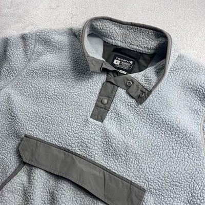 Carhartt Jacket Fleece Pullover Mens XL Gray Relaxed Fit Sherpa