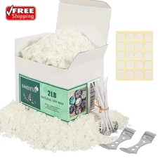 Natural Soy Candle Wax and Soy Candle Wax for Candle Making - 2 lbs Soy Wax f...