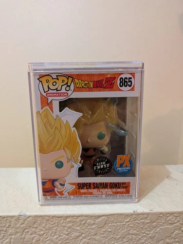 Funko Pop Super Saiyan Goku Energy Glow Chase Edition PX Previews W/Protector
