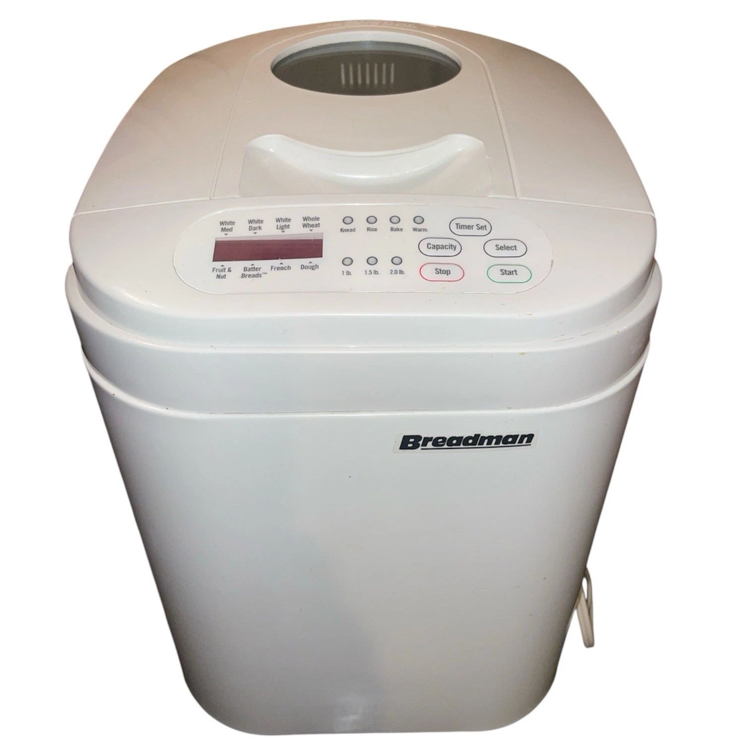 BREADMAN TR333 UPRIGHT BREAD MACHINE MAKER WHITE 3 LOAF SIZES USED