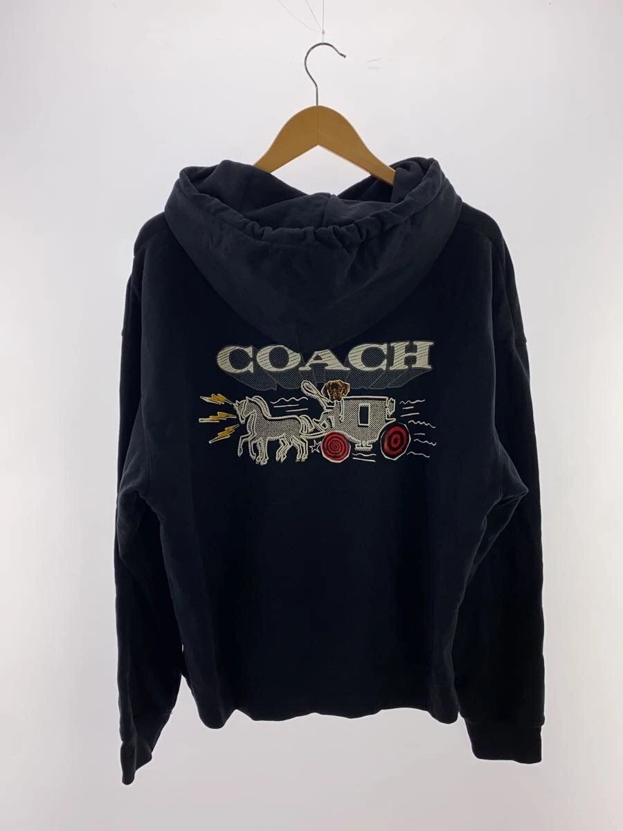 Felpa con cappuccio Coach New York Art School M cotone nero CR491 usata