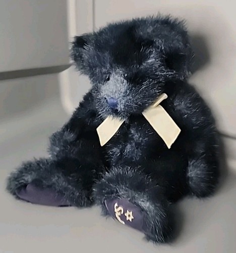 Hazel By Russ the Berry Blue Teddy Bear Vintage Plush 10" Shalom Star Of David - Picture 3 of 9