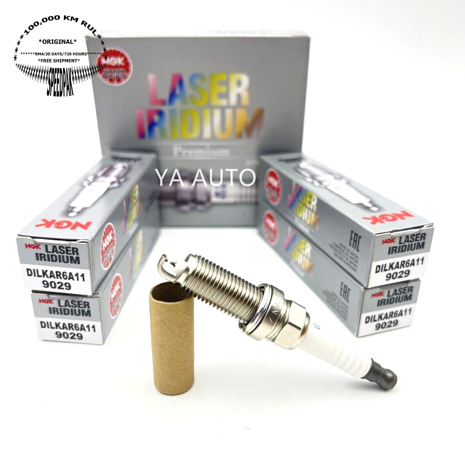 Set of 4 Genuine NGK 9029 DILKAR6A11 Spark Plug Laser Iridium