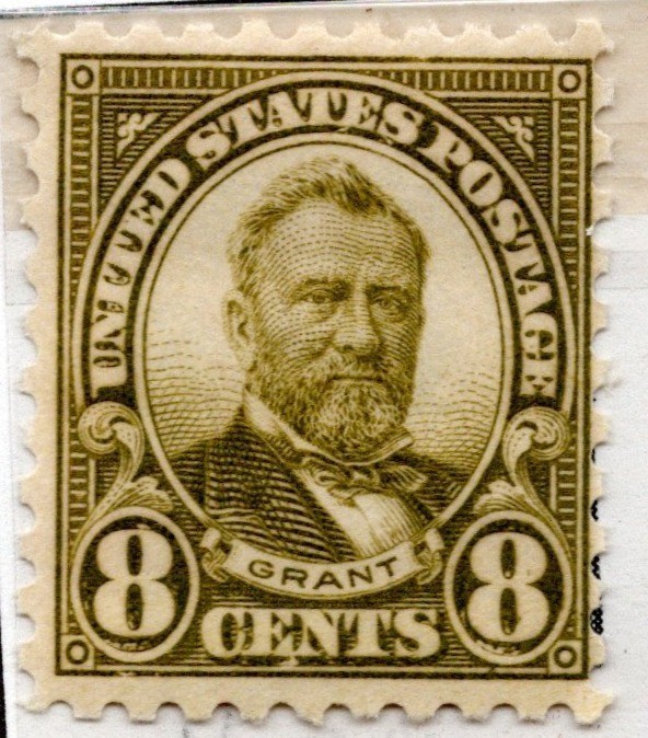 SC#589, 1923--8c Ulysses S. Grant, Perf. 10, M But Has Been Hinged