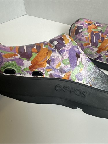 OOFOS Clog Shoes Women 10 Multicolor Camo Slip On Comfort Walking Casual - Picture 10 of 11
