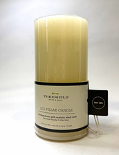 Threshold LED Flameless Wax Pillar Candle Unscented Ivory Remote 6 in x 2.95 in