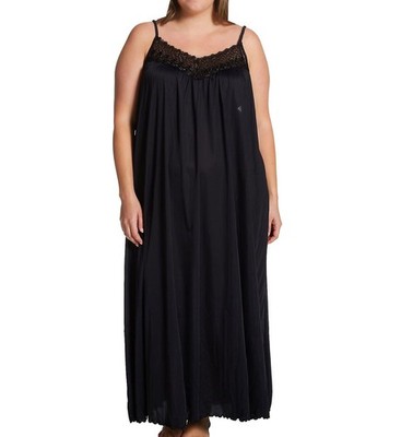 Shadowline Women's Plus-Size Beloved 53-Inch Braided Spaghetti Strap Long Gown
