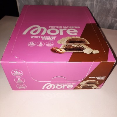 More Nutrition Protein Satisbites - White Hazelnut Nougat - 1 Karton OVP