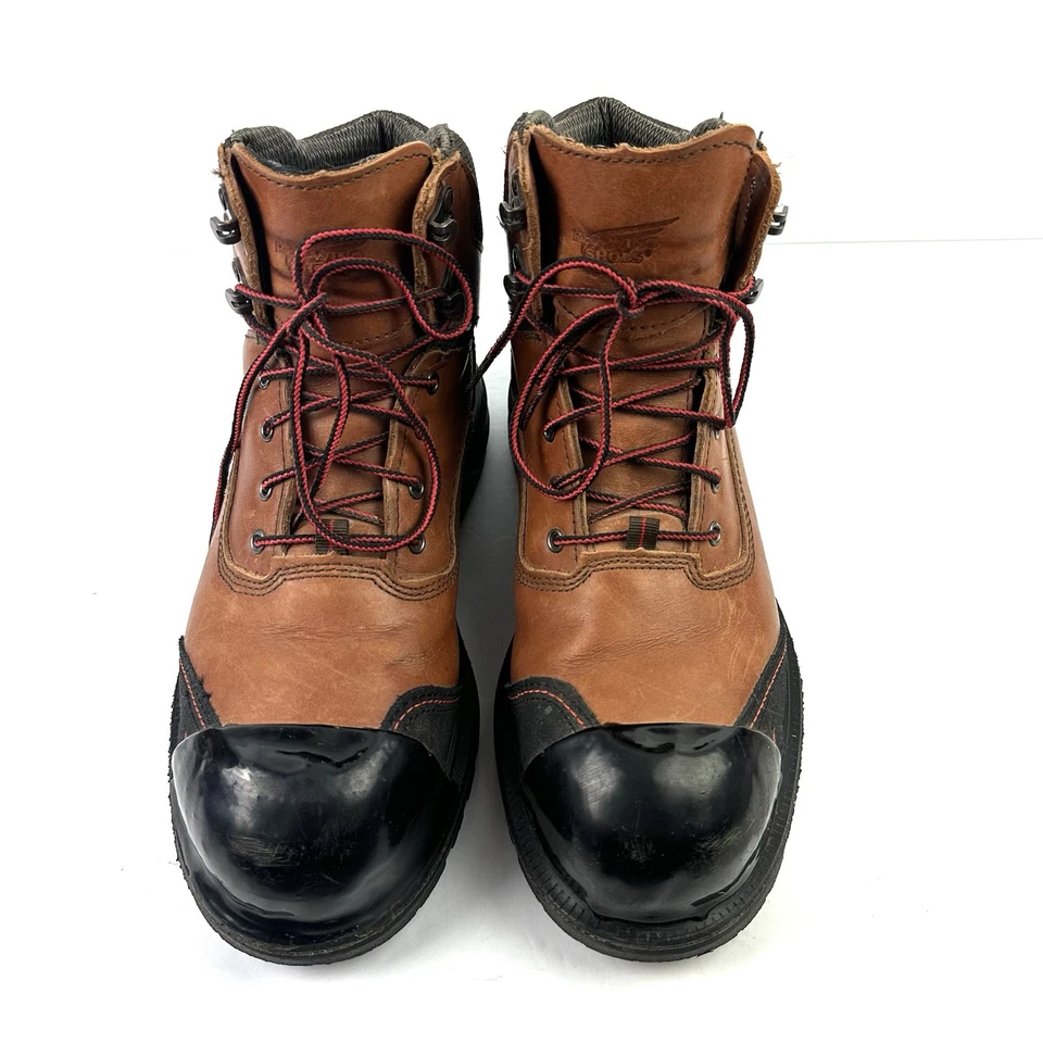 Red Wing Boots Mens 7.5 Brown Leather Lace Up Safety Cap Toe Workwear 4803 READ - Image 4 of 4