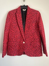 Zadig Voltaire - Viking Jac Leo Blazer in Passion Red Animal Print 38