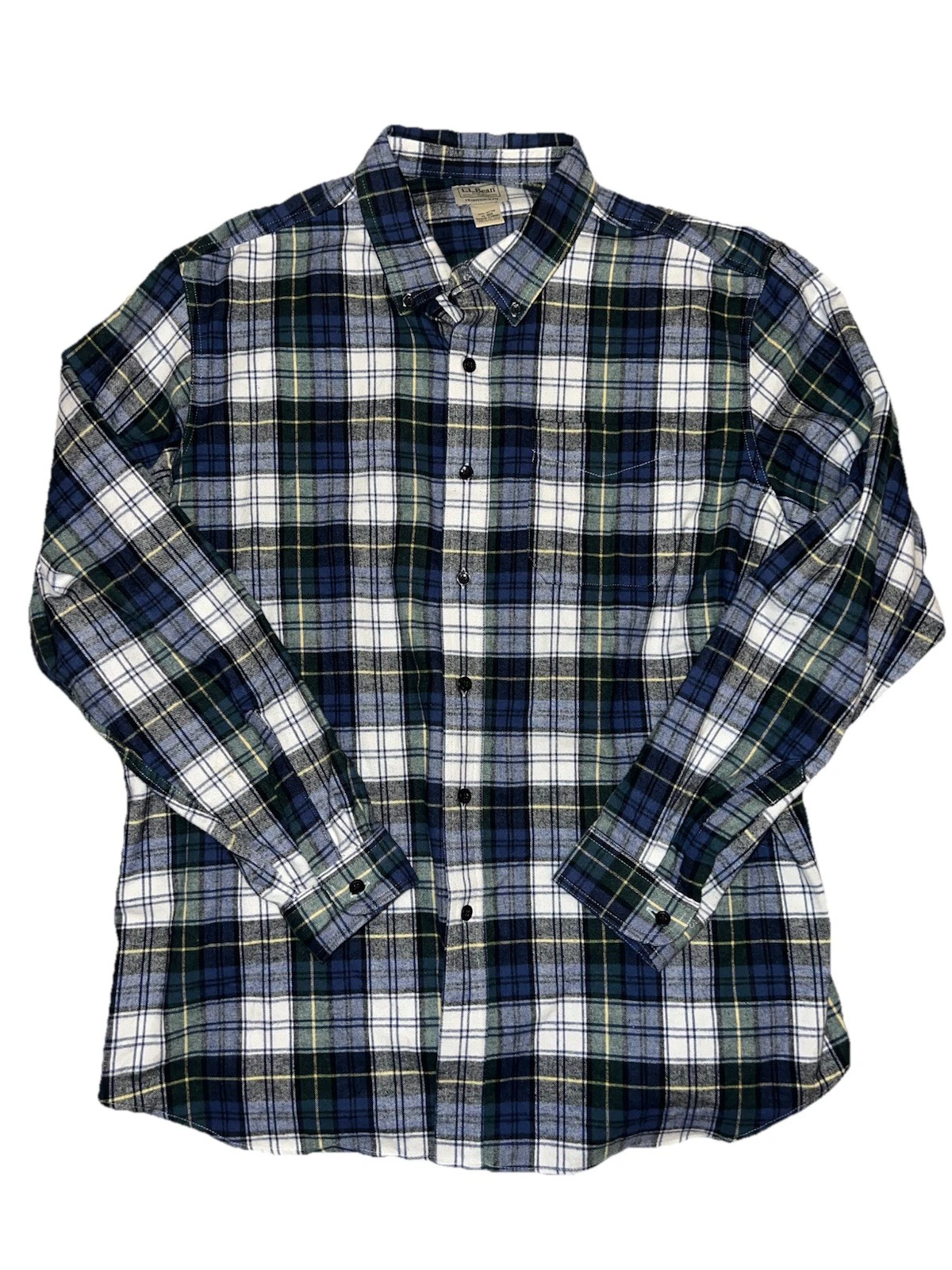 L.L. Bean Traditional Fit Flannel Plaid Button-Down Outdoorsmen Shirt XL