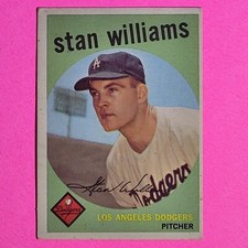 1959 Topps Baseball - #52 Stan Williams Rookie - Dodgers RC Ex Vintage Card. rookie card picture