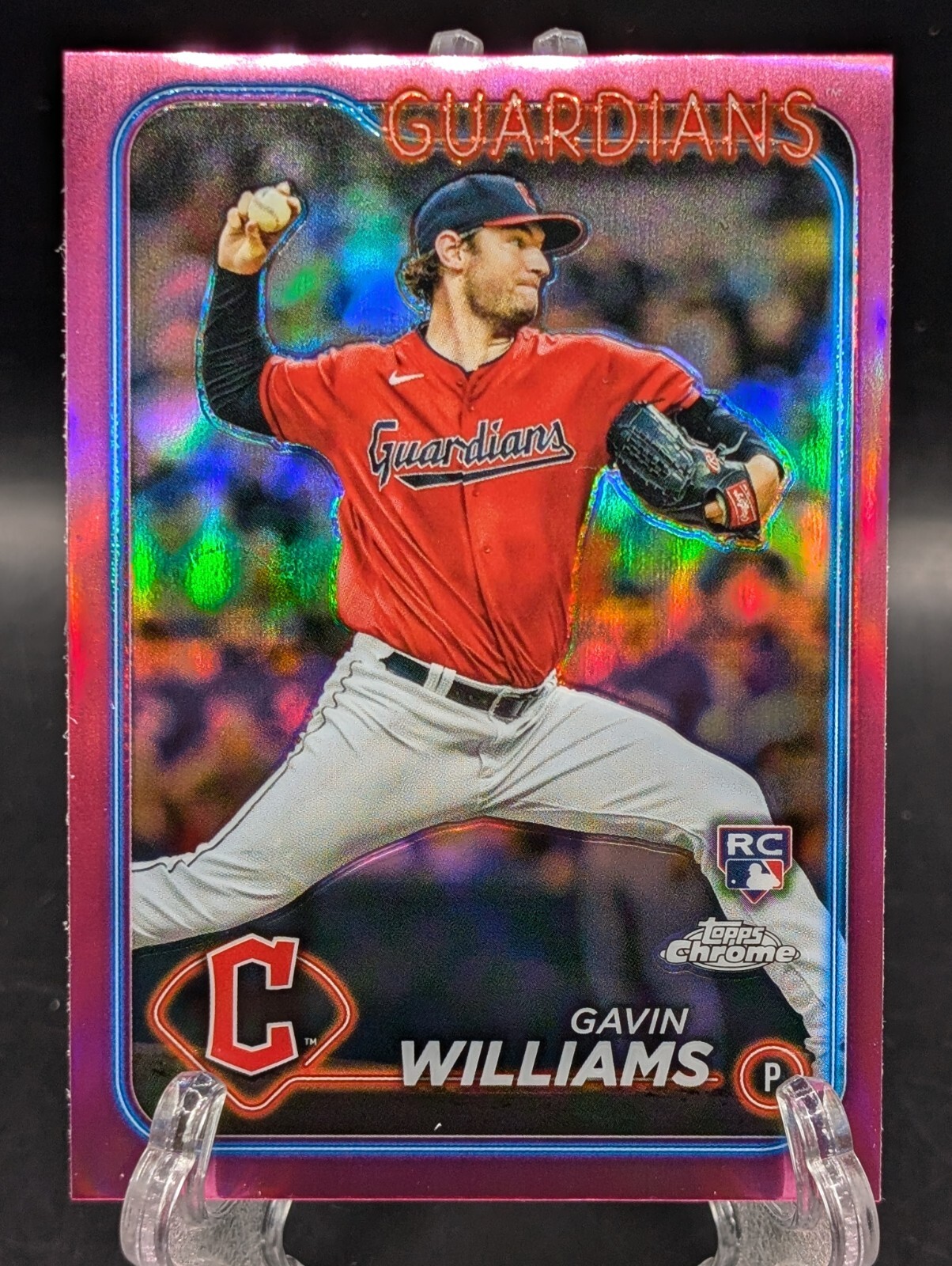 2024 Topps Chrome Gavin Williams RC #15 Pink Refractor Guardians Rookie
