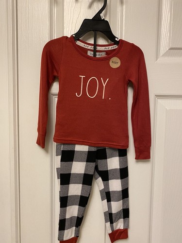 Pigiama Rae Dunn JOY taglia 12 mesi nuovo con etichetta rosso e nero - Foto 1 di 2