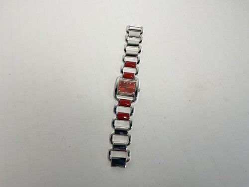 Strada Genoa Quartz Watch w/Coral On Band Japan Movemnt Silvertone NewBattery - Picture 5 of 16