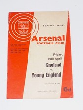 1965 Friendly International***ENGLAND v YOUNG ENGLAND***30th April 1965