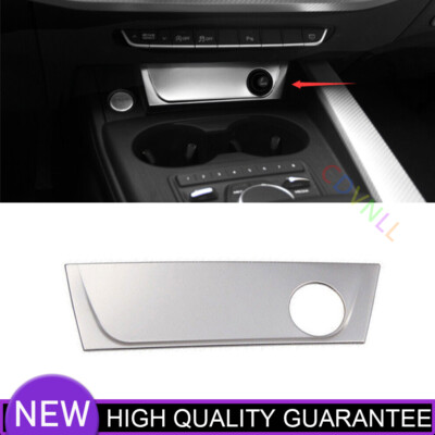 For Audi A4 A5 2017-2021 Silver Steel Central Console Cigarette Lighter  Cover 1*