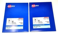 Avery White Labels Presta 94200 1x2 5/8 Matte Paper 150 sheets 4500 labels 2 pk