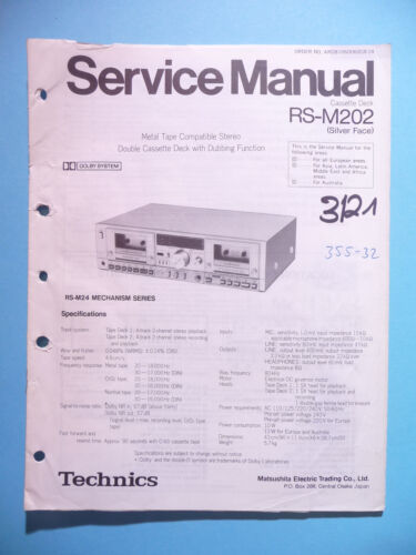 Service manual for Technics RS-M202, original - 第 1/1 張圖片
