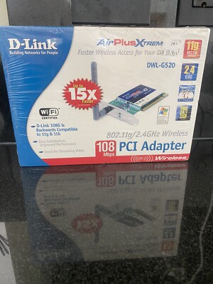 D Link PCI Adapter 108 Mbps DWL-G5020 D Link 108G. 802.11g/2.4GHz Wireless