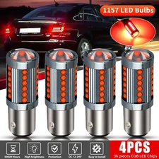4x 1157 LED Tail Stop Brake Turn Signal Light Bulbs 2057 2357 BAY15D Bright Red