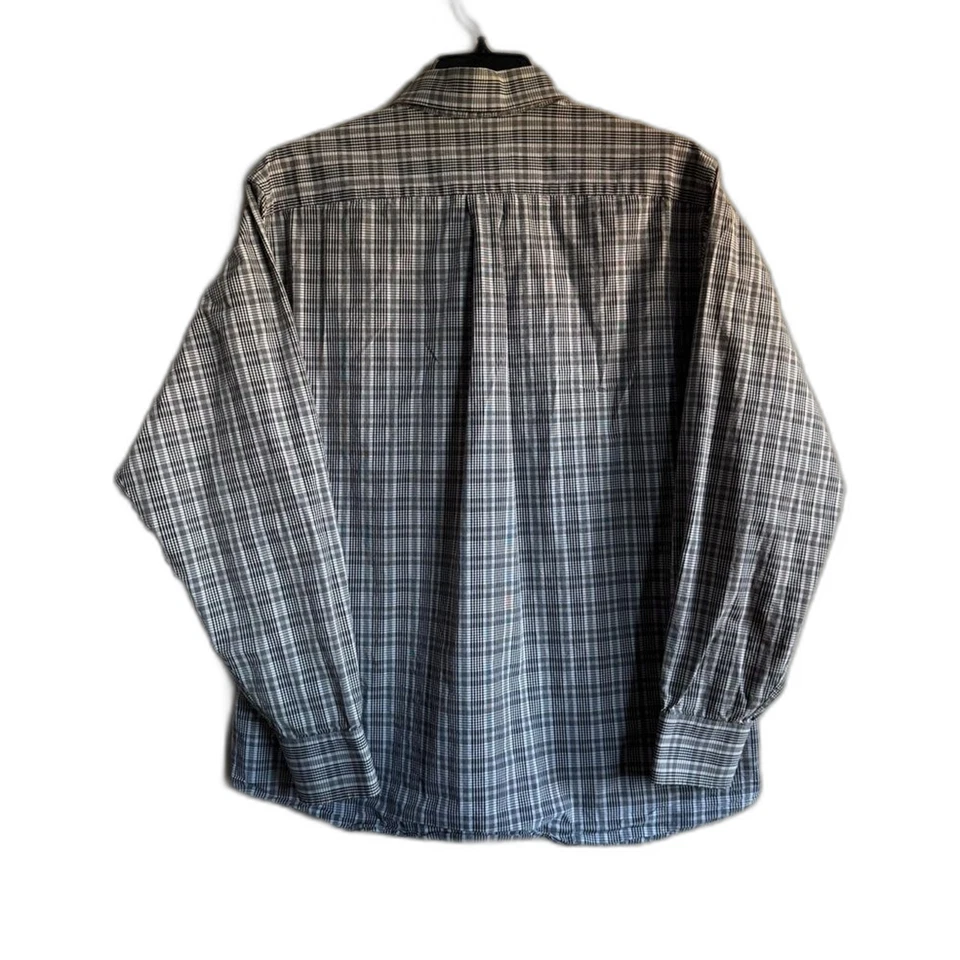 Camisa de vestir Michael Kors para hombre a cuadros negra blanca con botones 17,5 XL Foto 2 de 4