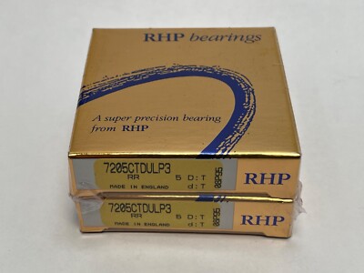 RHP 7205CTDULP3 Bearing 25x52x15 mm 7205C 7205-C-T-DUL-P3 England 2 Pcs