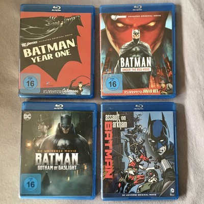 (4) BATMAN BluRays Gotham by Gaslight + Year One + Under the Red Hood + Arkham