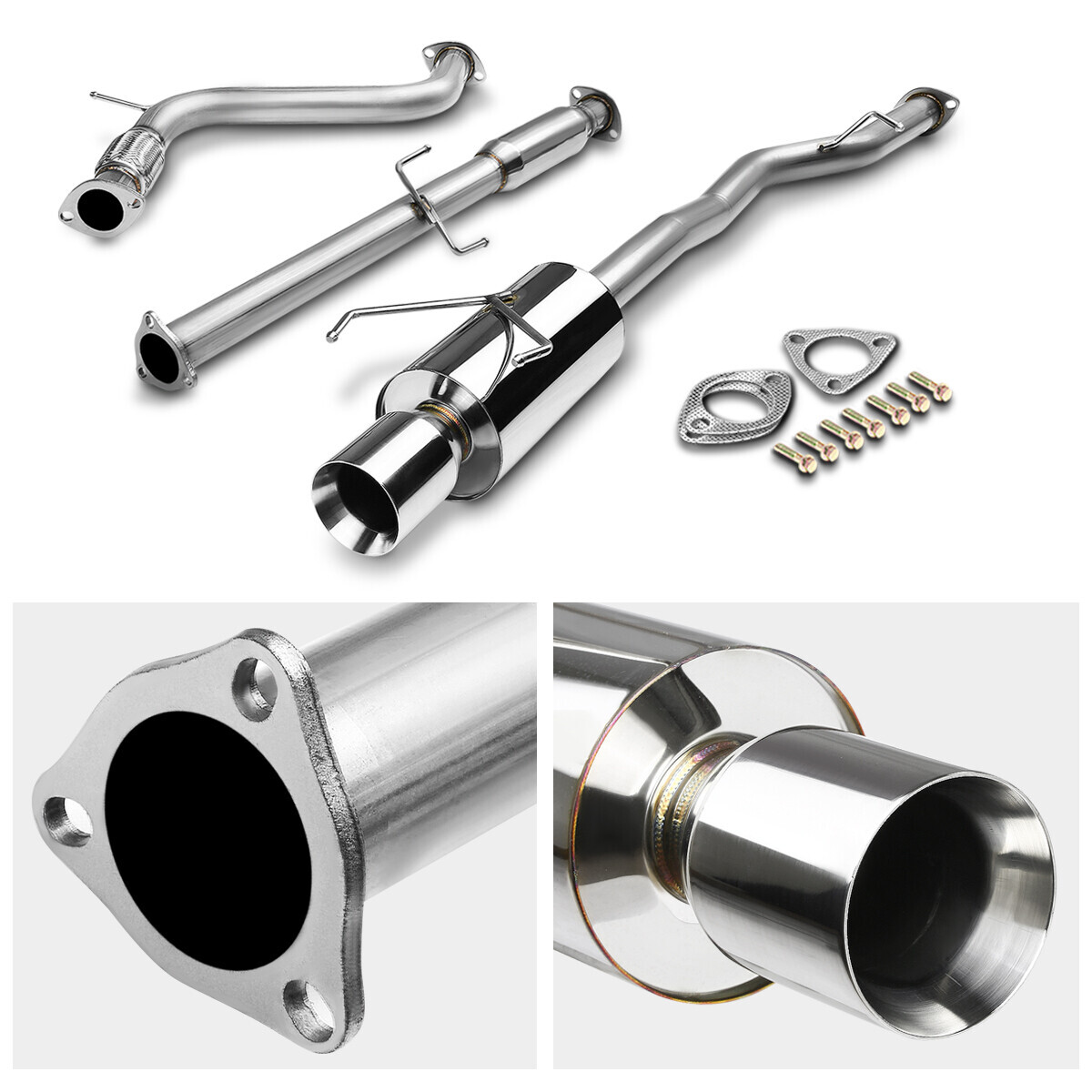 FOR 9497 HONDA ACCORD CD5/CE1 I4 L 4" ROLLED TIP MUFFLER CATBACK