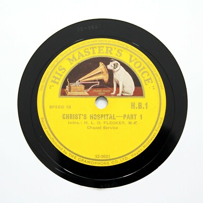 CHRISTS HOSPITAL Chapel Service / Parade For Dinner (E+) HMV PRIVATE RECORD [78]