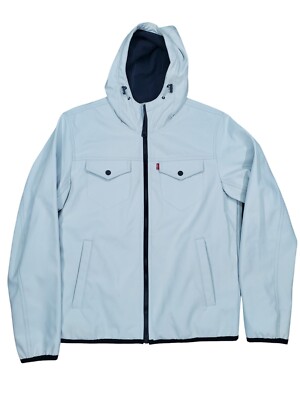 Levi's Soft Shell Lined Hooded Bomber Jacket Gray Storm Coat Men s Size M